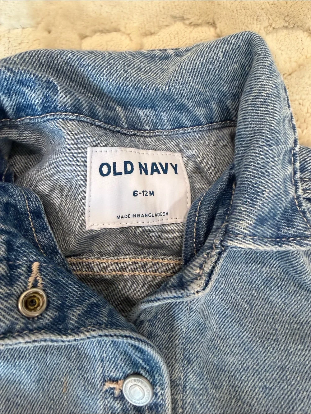 Old Navy Girls Light Blue Denim Jacket with Heart Pockets